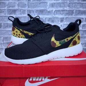 Nike Roshe One Black Sail Sunflower Floral Custom 511881-010 Mens Size 10 New